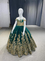 Green Little Girls Pageant Dresses Ball Gown Princess Dress 222194K for kids