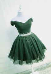 Off the Shoulder Tulle Red Short Prom Dresses Lace Up