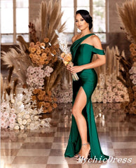 Emerald Green Bridesmaid Dresses Multiway High Split Mermaid Wedding Guest Dress