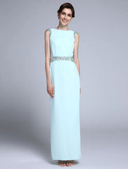 Aimishang Sheath / Column Mother of the Bride Dress Elegant Bateau Neck Ankle Length Chiffon Sleeveless No with Crystals