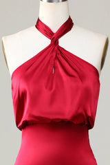 Mermaid Halter Sleeveless Bridesmaid Dress