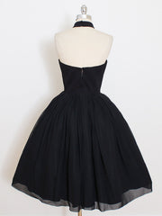 Cou licou court noirs robes de bal sans dos, ouvr