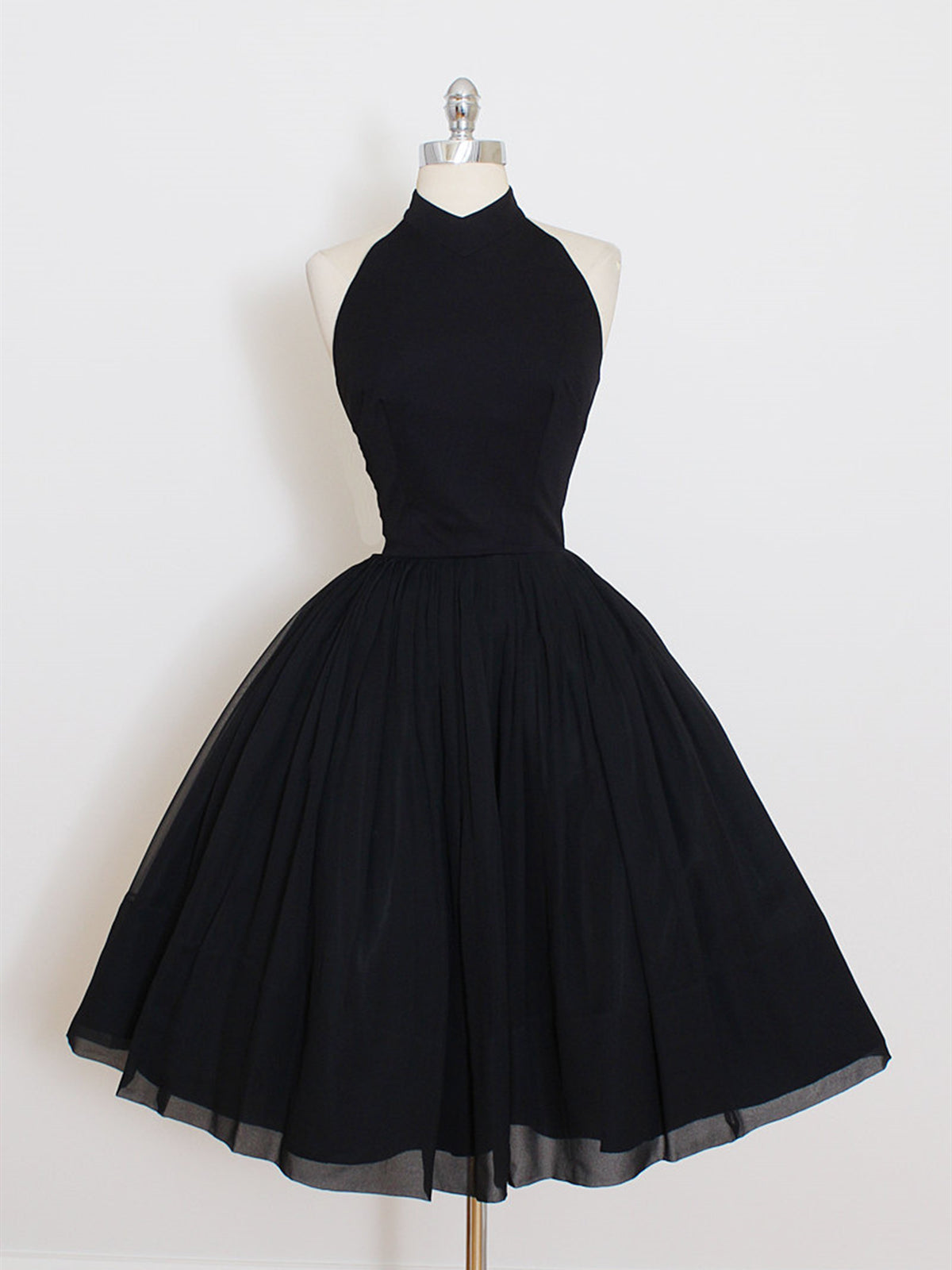 Cou licou court noirs robes de bal sans dos, ouvr
