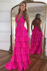 Halter Sequined Aline Prom Dress V-Neck Long Evening Dress with Split