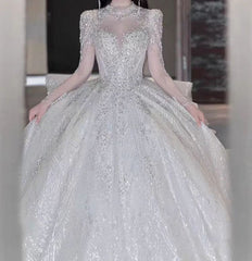 Strap Waist Pearl Sweetheart Collar Tulle Wedding Dress with Lace Elegant Beautiful