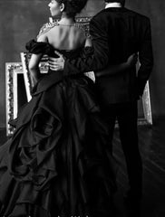 Engagement Gothic Wedding Dresses Ball Gown Off Shoulder Cap Sleeve Court Train Satin Bridal Gowns With Lace Ruched