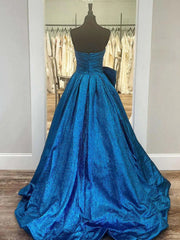 Heloise | Fuchsia Strapless A-Line Long Prom Dress With Bow
