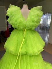 High Low Tiered Pink Pageant Dresses Ruffled Prom Gown 222131
