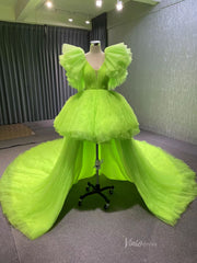 High Low Tiered Pink Pageant Dresses Ruffled Prom Gown 222131