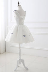 Butterfly Appliques Short Homecoming Dress