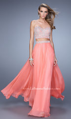 La Femme Two-Piece Long Formal Prom Dress