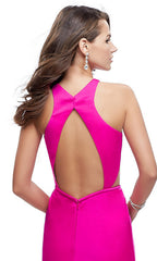 La Femme Long Open-Back Prom Dress with Slit