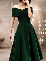 A-Line Minimalist Elegant Homecoming Cocktail Party Dress Dress Off Shoulder Short Sleeve Short / Mini Velvet with Criss Cross Pleats