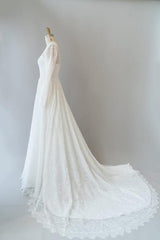 Illusion Long Sleeve Lace A-line Wedding Dress