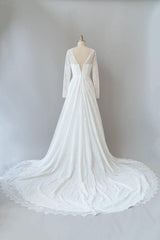 Illusion Long Sleeve Lace A-line Wedding Dress