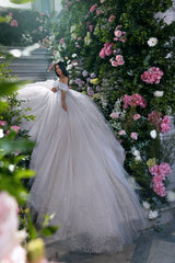 Sparkly Wedding Dress Off The shoulder Sleeve ,Dresses For Brides