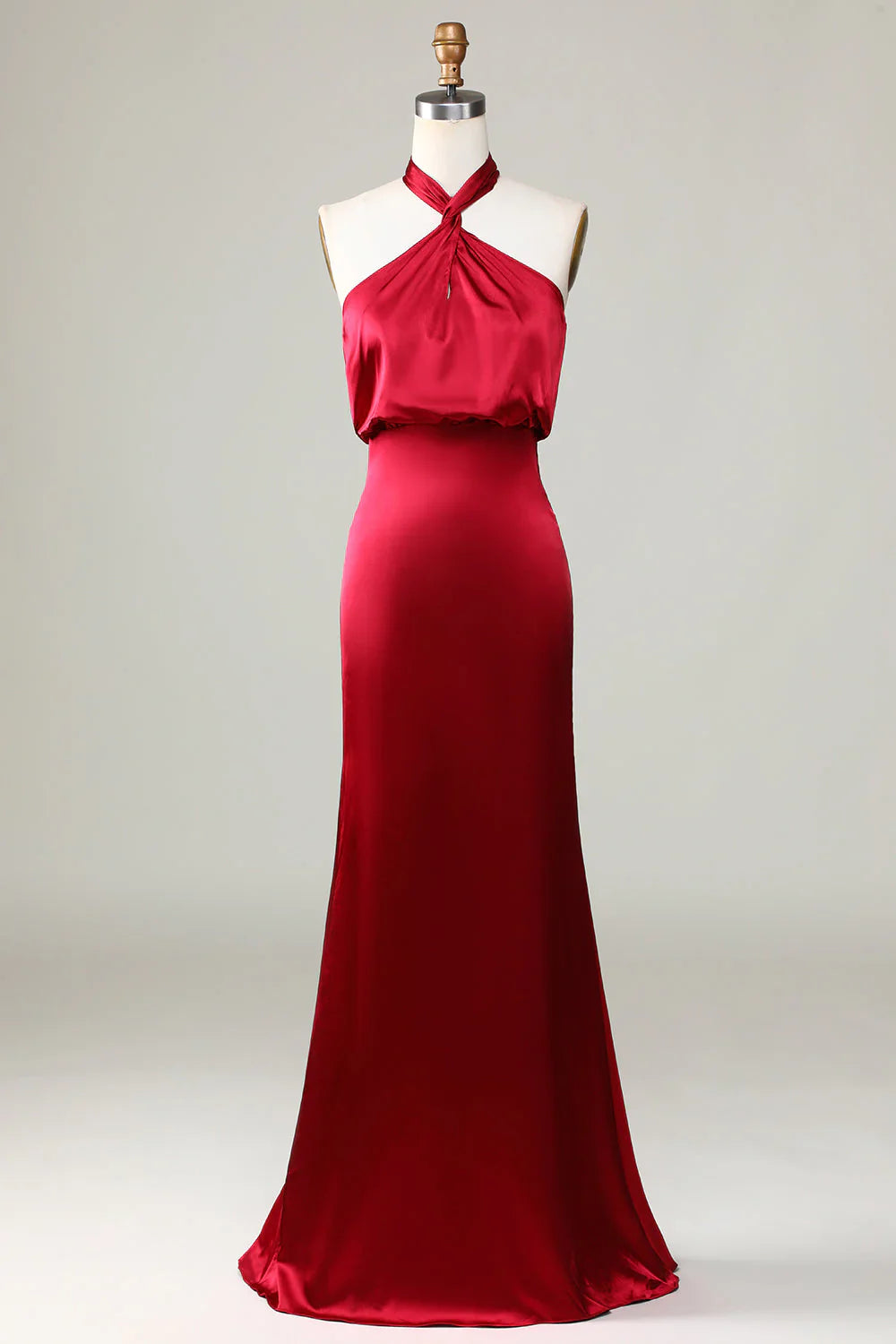 Mermaid Halter Sleeveless Bridesmaid Dress
