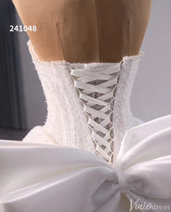 Ivory Beaded Bow-Tie Wedding Dresses Strapless Bridal Dresses 241048