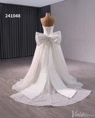 Ivory Beaded Bow-Tie Wedding Dresses Strapless Bridal Dresses 241048