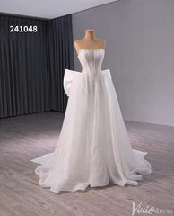 Ivory Beaded Bow-Tie Wedding Dresses Strapless Bridal Dresses 241048