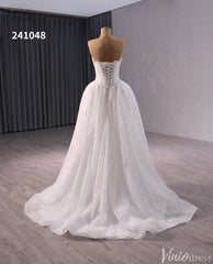 Ivory Beaded Bow-Tie Wedding Dresses Strapless Bridal Dresses 241048