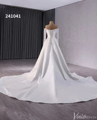 Ivory Beaded Mermaid Wedding Gown with Overskirt Off the Shoulder Bridal Dress 241041