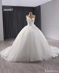 Ivory Beaded Wedding Gown Strapless 3D Flower Bridal Dress 241057