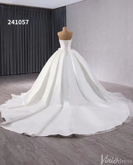 Ivory Beaded Wedding Gown Strapless 3D Flower Bridal Dress 241057