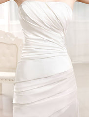Ivory Mermaid Court Train Bridal Wedding Dress With Strapless