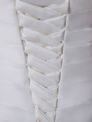 Ivory One-Shoulder Ruched Organza Mermaid Wedding Dress