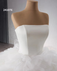 Ivory Ruffled Overskirt Wedding Gowns Strapless Quinceanera Dress 241076
