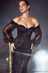 Cinderella Divine J816 Long Fitted Formal Dress