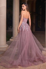 Cinderella Divine J858 Long Formal Glitter Overskirt Gown