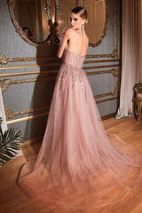 Cinderella Divine J858 Long Formal Glitter Overskirt Gown