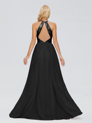 Jasmine A-line Halter Sequins Prom Dresses