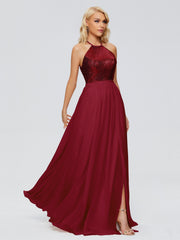 Jasmine A-line Halter Sequins Prom Dresses