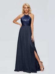 Jasmine A-line Halter Sequins Prom Dresses