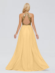 Jasmine A-line Halter Sequins Prom Dresses