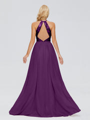 Jasmine A-line Halter Sequins Prom Dresses