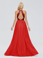 Jasmine A-line Halter Sequins Prom Dresses