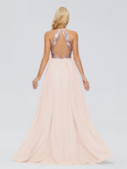 Jasmine A-line Halter Sequins Prom Dresses