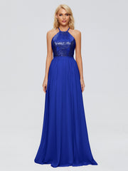 Jasmine A-line Halter Sequins Prom Dresses