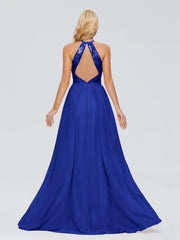 Jasmine A-line Halter Sequins Prom Dresses