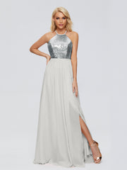 Jasmine A-line Halter Sequins Prom Dresses