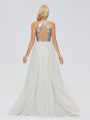 Jasmine A-line Halter Sequins Prom Dresses