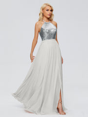 Jasmine A-line Halter Sequins Prom Dresses