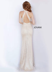 Jovani 2482 Long Halter Prom Beaded Dress