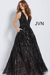 Jovani 60641 Long Formal V Neck Ball Gown