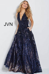 Jovani 60641 Long Formal V Neck Ball Gown