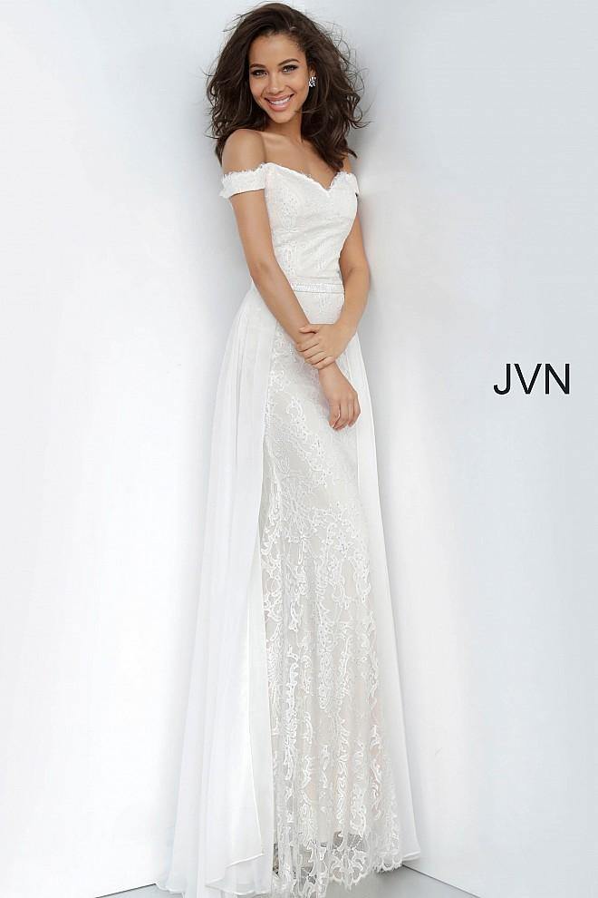 Jovani 62489 Off the Shoulder Lace Prom Dress
